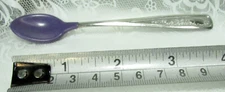 Vintage '80 The First Years Stainless BABY SPOON w Soft Purple Rubber-Coated Tip