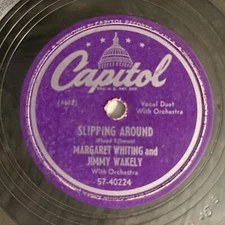 Margaret Whiting & Jimmy Whiting ‎– Slipping Around 10", 78 RPM Capitol Records 