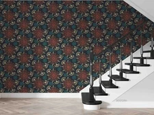 3D Retro Floral Pattern Wallpaper Wall Mural Removable Self-adhesive Sticker 691