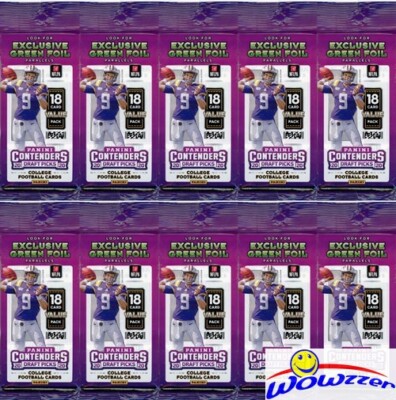 (10) 2020 Panini Contenders Draft Football JUMBO FAT CELLO Pack-180 Cards!
