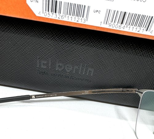 Ic! Berlin JORAN Men’s Eyeglasses Shiny Graphite Black Rectangular ORIGINAL 53mm - Picture 6 of 7