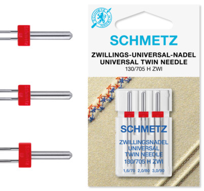 Schmetz Nähmaschinennadeln - Twin (Auswahl von 16 Größen) - 2 kaufen, 3. kostenlos erhalten!