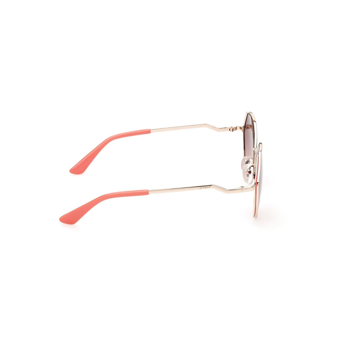 Guess GU7842 32F Gold Coral Glossy Cat Eye Metal Sunglasses 