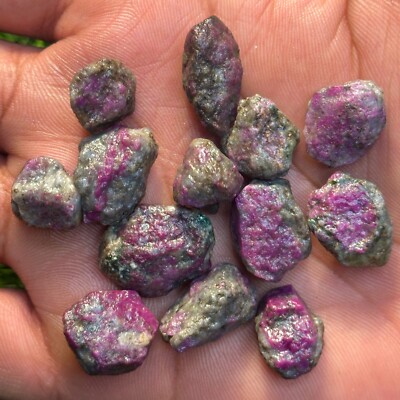 209Ct Natural Ruby Sapphire Indian Karnataka Earth Mined 13Pcs Lot Lucky Stones