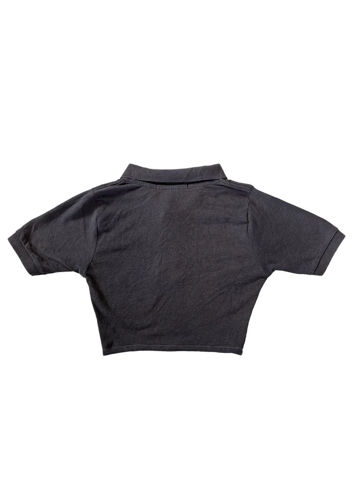 Reworked Branded Crop Top Upcycled 90s Vintage US Polo Shirt  Grey  S-CRTOP71 - Image 3 of 3