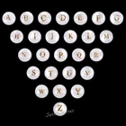 Mother of Pearl Shell 8mm Round Double Sided A-Z English Alphabet Coin Beads