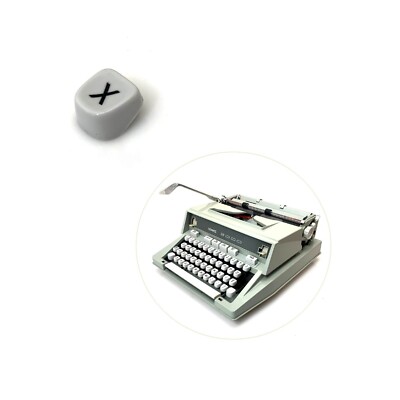 White X Key for Hermes 3000 Typewriter Vtg Media Boxy Keyboard Keytop Part