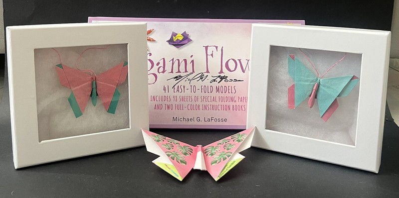 Origami Michael G. LaFosse Lot 2 Butterflies Autographed & Origami Flowers Kit