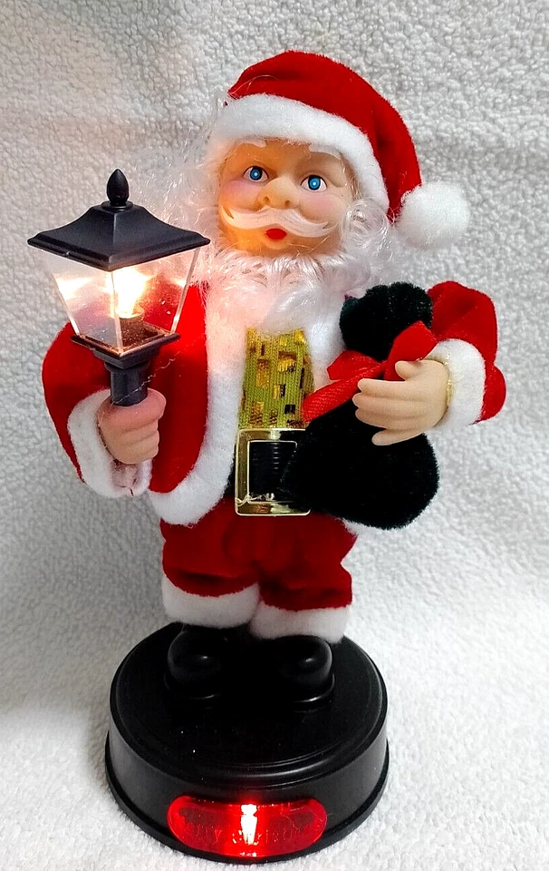 ARDITO MICHELE BY FV BABBO NATALE CON LANTERNA 20 CM VINTAGE ANNI 80 LUMINOSO E CON MUSICHETTA