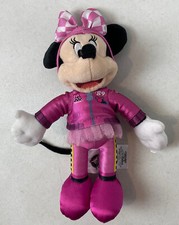 Disney Store Racer Minnie Mouse 10" Plush Stuffed Animal Toy Race Car Driver