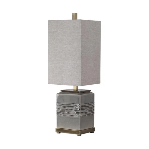 Uttermost Covey Fabric Glaze Ceramic and Iron Buffet Lamp in Warm Gray - Picture 3 of 6