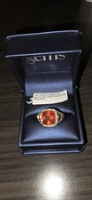 3.04ct Red Fire Opal & 1.03ctw Diamond Baguet...