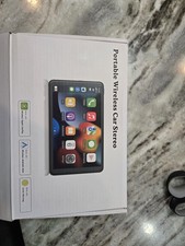7" Portable Wireless Car Stereo-HD Touchscreen-Apple CarPlay-GPS-AUX-Bluetooth