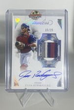 IVAN RODRIGUEZ 2025 Flawless Silver Prime Game-Worn Patch AUTO #'d/25 RANGERS