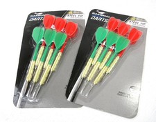 12-Pack NARWHAL Recreational Steel Tip Darts 18g Red Green for Bristle Paper
