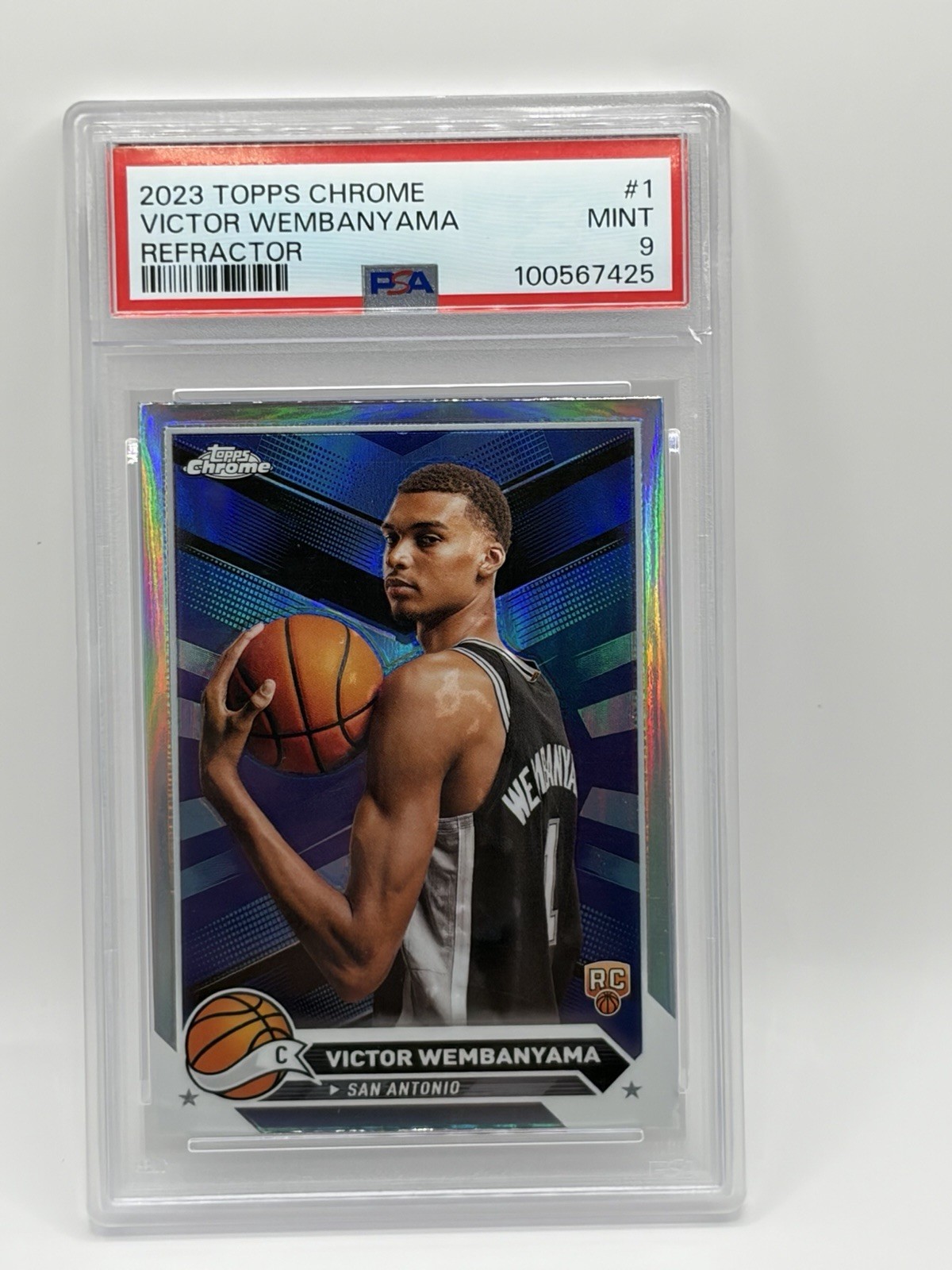 2023 Topps Chrome Victor Wembanyama Refractor RC #1 PSA 9 MINT Rookie Spurs