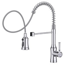Hurran BHUR0059ASLUSY-CHROME Kitchen Faucet with Pull Down Sprayer Single