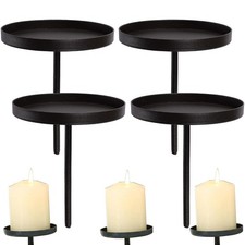 Kerzenhalter Kranz Advent, 8cm Kerzenständer zum Stecken, Metall Kerzenteller