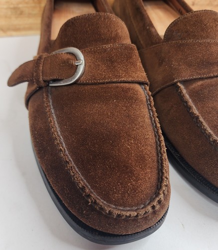 Cole Haan City Loafers Men's Size 11 D Brown Suede Buckle Apron Toe 9817 Shoes - Picture 13 of 21