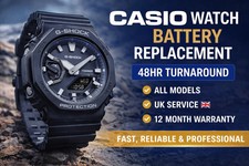 Casio and G-Shock Watch Battery Replacement Service UK Postal 48hr Return