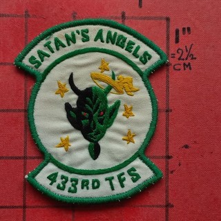 ORIGINAL PATCH USAF US AIR FORCE 433 TFS TACT FTR THAILAND MADE F 4 UBON 1960's