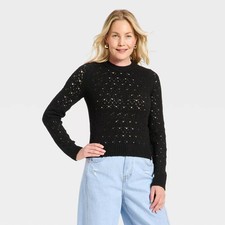 Women's Lace Crewneck Pullover Sweater - Universal Thread