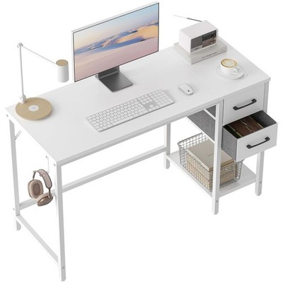 Schreibtisch 120x50x75cm Computertisch Bürotisch mit 2 Schubladen Holz
