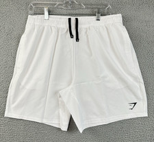 Gymshark Shorts Mens XL White Slim Fit Arrival 7  Linerless Gym Running NEW
