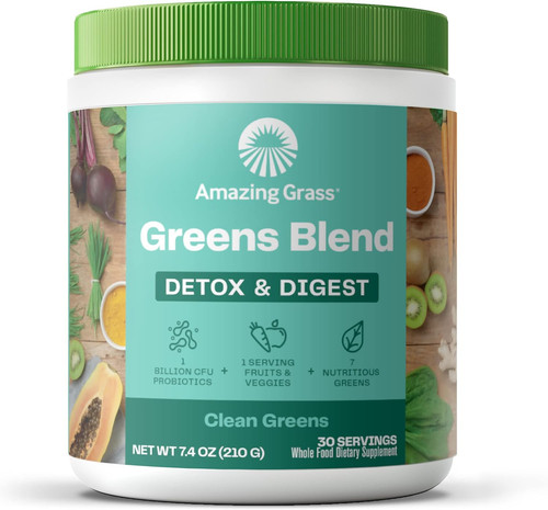 Amazing Grass Greens Superfood Detox & Digest: 7.4 Ounce (Pack of 1)