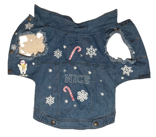 Wondershop Pet Denim Ugly Vest Dog Size Medium Christmas Holiday 1C
