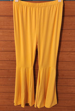 Women  s Bell Bottom Pants Size Small Bright Yellow Retro Stretch Retro Hippie