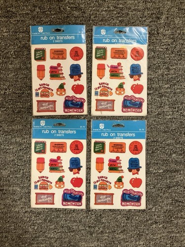 Vintage American Greetings Decals Stickers 1984 rub on transfers