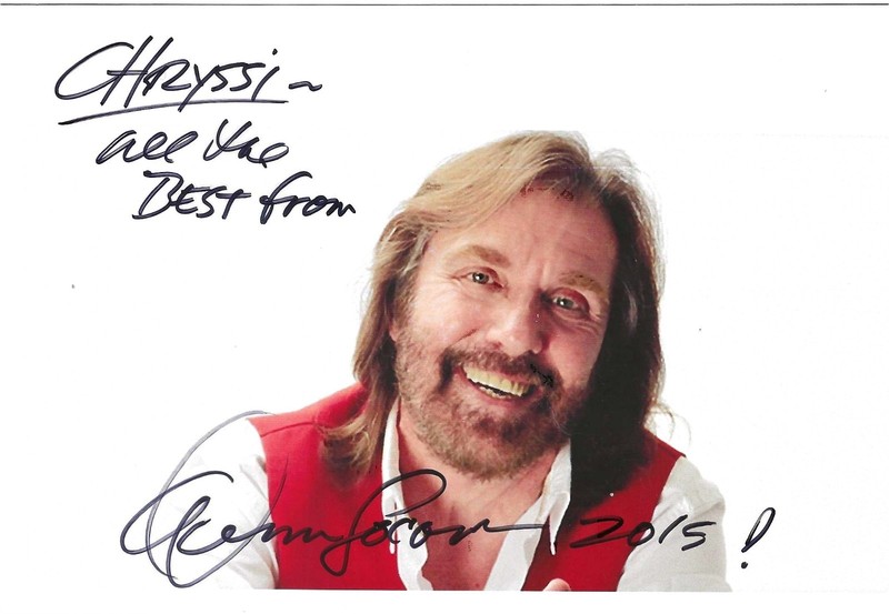 Signed photo of the late Dennis Locorriere of Dr. Hook from UK, received in 2015