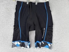 My Kilometre Cycling Shorts Mens Large Black Blue Padded 3D Gel Chamois Pockets