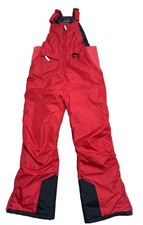 Arctic Quest Ski Snow Bib Pants Youth 10-12 Red Insulated Adjustable Winter