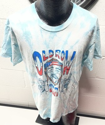 Post Malone Old Row USA Shirt Adult Large Blue Tie Dye Colortone Tag Music Tee
