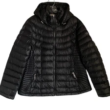 Calvin Klein Premium Down Puffer Jacket Women 2XL Black Packable Lightweight