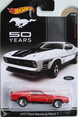 Hotwheels 1971 Ford Mustang Mach I 50th Anniversary Die-cast Model, 1/64 scale