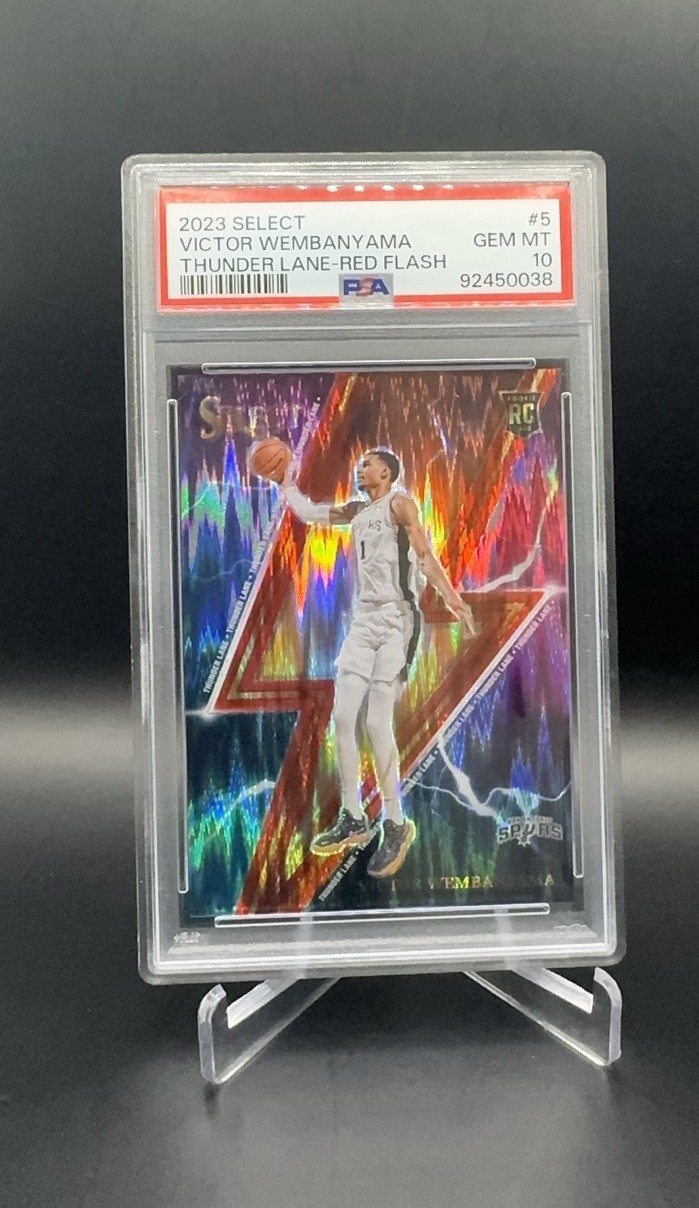 2023-24 Select Victor Wembanyama Thunder Lane Red Flash RC /99 PSA 10
