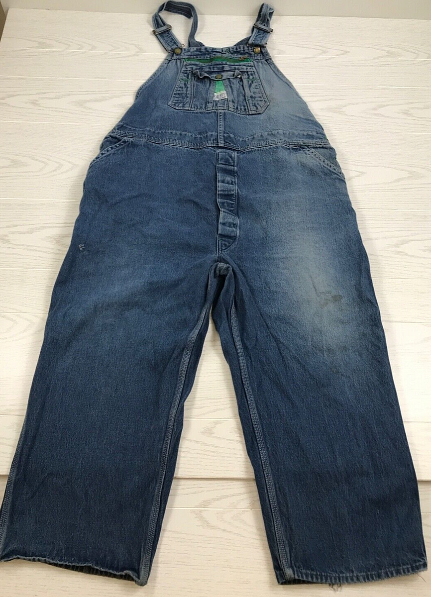 Mens Vintage Liberty Overalls 46 Blue Denim Faded Grunge 24