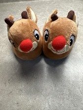 Rudolph the Red Nosed Reindeer PLUSH CHRISTMAS SLIPPERS Toddler Baby Kids Sz 2