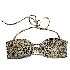 Victoria's Secret Leopard Print Bandeau Swimsuit Bikini Top MED Animal Mob