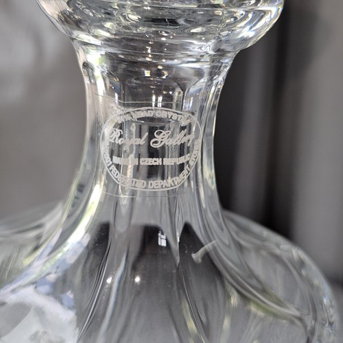 VTG Royal Gallery 24% Lead Crystal Whiskey Tapered Decanter Czech Republic - Picture 2 of 13