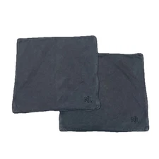 2 Lauren Ralph Lauren Euro Pillow Cover Sham Cotton Gray 21”x19”