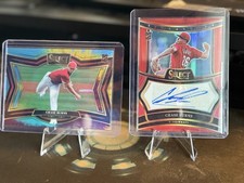 2 Cards - 2025 Panini Select Chase Burns Auto Red/99 + Diamond Level /25
