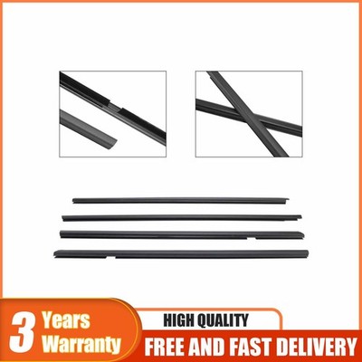 New 4Pcs Window Moulding Weatherstrip Black Fits For Honda Insight 2010-14