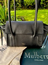 Mulberry Mini Soft Bayswater Shoulder Bag In Black with bag, dust bag & card 