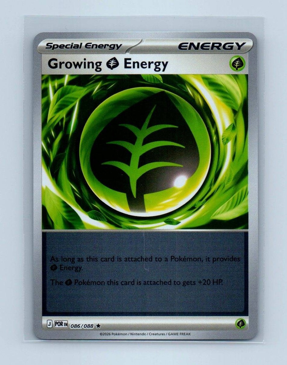 Pokemon tcg 086/088 Growing Leaf energy Near Mint or Better Pokemon tcg 086/088 Growing Leaf energy Near Mint or Better
