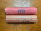 Roll Of Circulated 1951 + 1951D Wheat Cent Pennies 100 Coins Total Ungraded