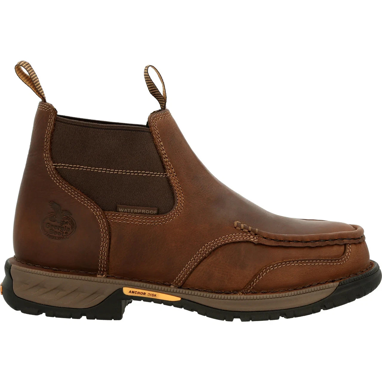 Men's Georgia Boot Athens 360 5" Chelsea Work Boots, Brown, 9 2E Wide US